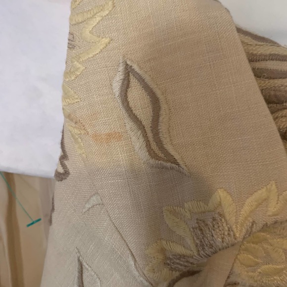 Lafayette 148 100% Linen Jacquard Gold Blazer Jacket 8 - Picture 3 of 7